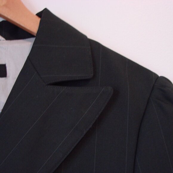 Sandra Angelozzi Black Pinstripe Blazer Jacket Button Office Size EU 42 Large - Picture 9 of 15